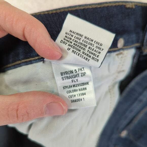 Hudson Byron Five Pocket Straight Zip Fly Jeans Men's Size 30 Stretch Hemmed - Picture 9 of 10